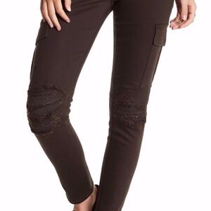 Hudson Colby Ankle Moto Skinny Cargo Jeans Militant Green Size 26 NEW